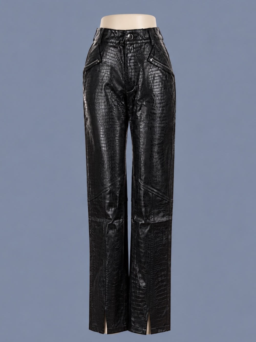 WNTRMSE Black Croc Embossed Faux Leather Pants – Size 2 NWT